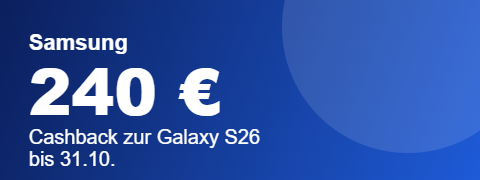 Samsung Galaxy S26 Angebote mit Tarif – spare bis zu 240 €