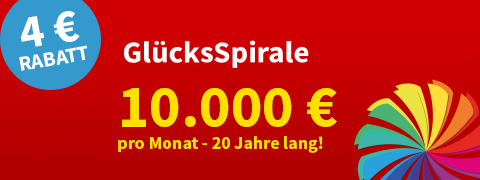GlücksSpirale Rabatt: Los für 1€ (statt 5€)
