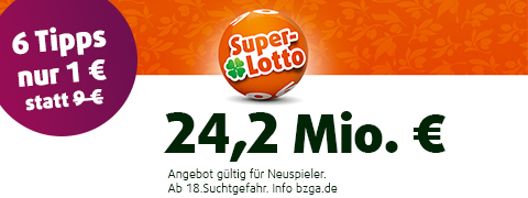 Exklusiver 8€ GUTSCHEIN: auf den <b>8,1 Mio. €</b> SuperLotto Jackpot