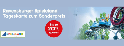 Spare bis zu 20 % auf deine Ravensburger Spieleland Tageskarte