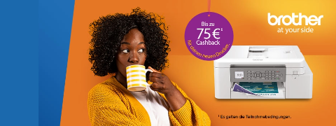 Hole dir bis zu 75 € zurück, wenn du Brother Drucker einkaufst